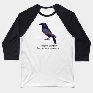 Crows Are Smart, Facial Recognition Joke Baseball T-Shirt